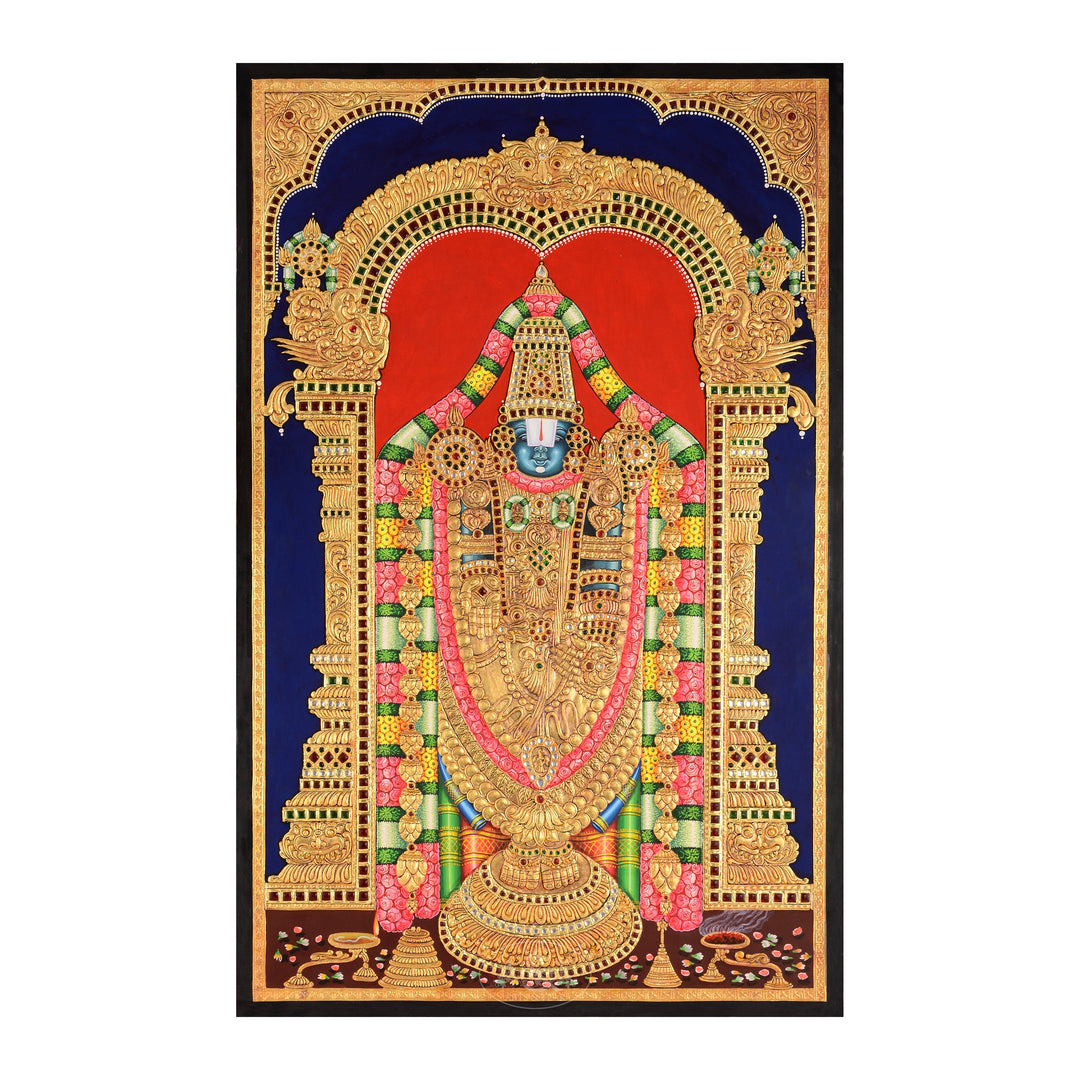 Tanjore Painting - Tirupathi Balaji