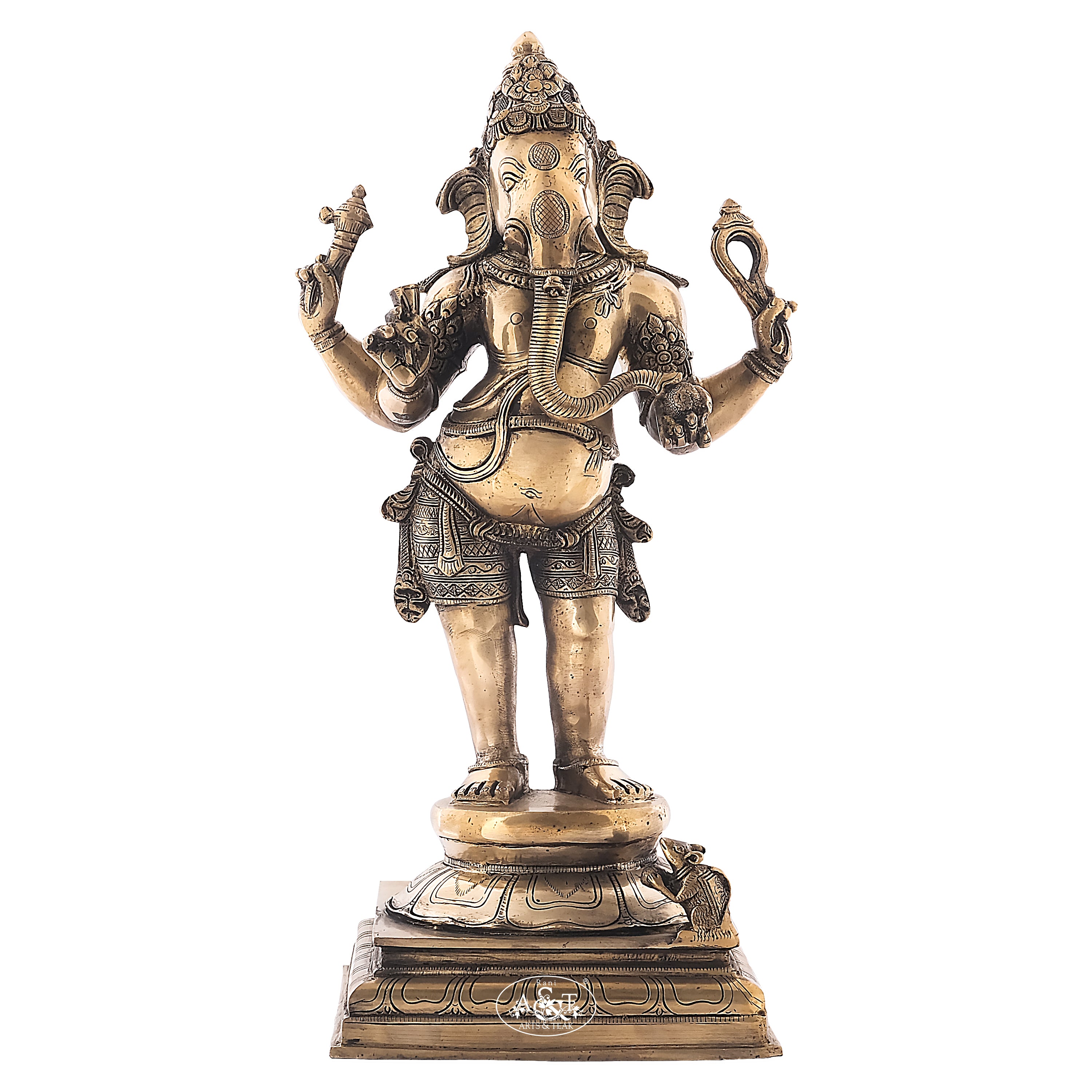 Ganesh Dancing brass statue - Rani Arts & Teak – RANI ARTS & TEAK