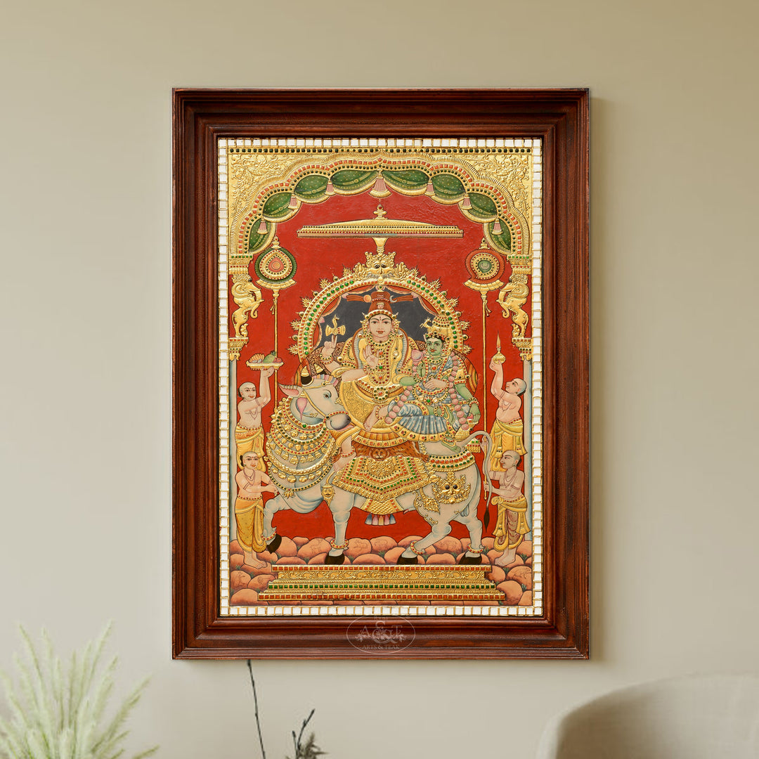 Tanjore Painting - Rishabaruda Shiva