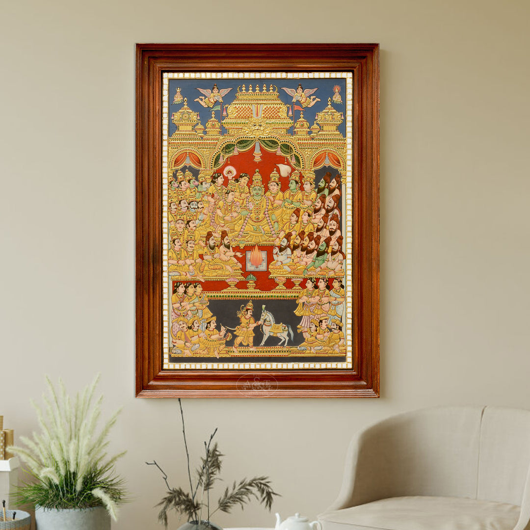 Tanjore Painting - Rama Ashwametha Yagam