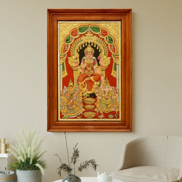 Tanjore Painting  - Ganesh, Lakshmi, Saraswathi
