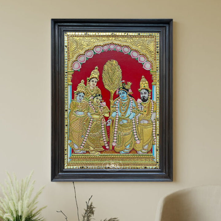 Tanjore Painting Krishna Marriage