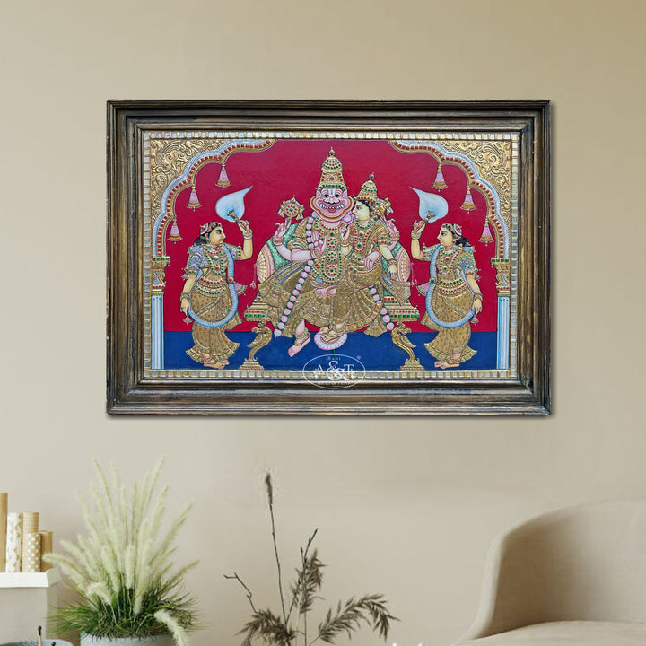 Tanjore Painting Lakshmi Narasimha