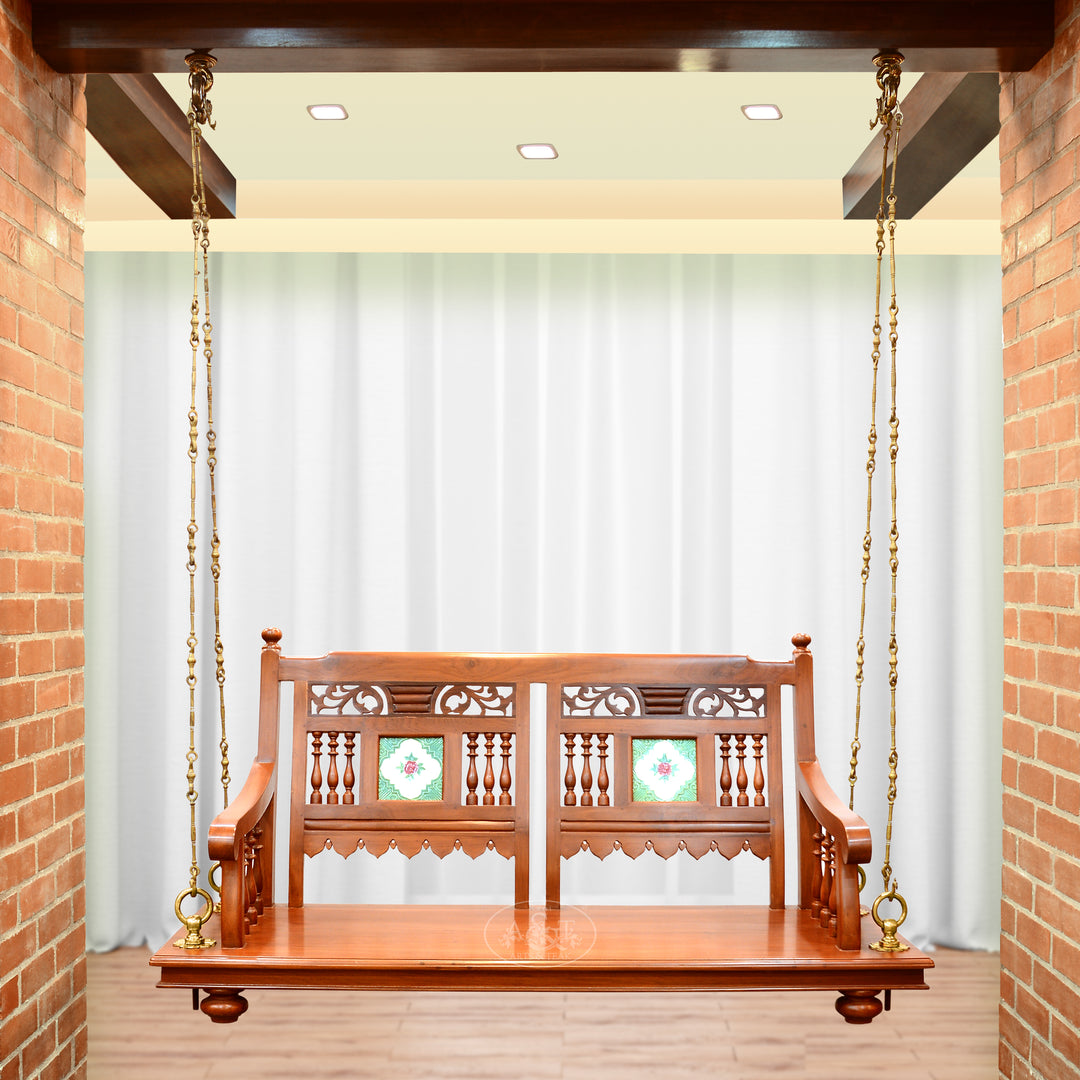 Teakwood Tile Fitted Swing with Backrest