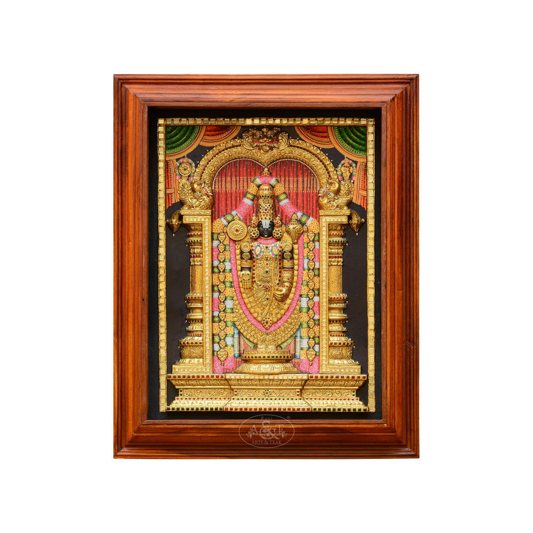 Tanjore Painting - Tirupathi Balaji (Embossed)