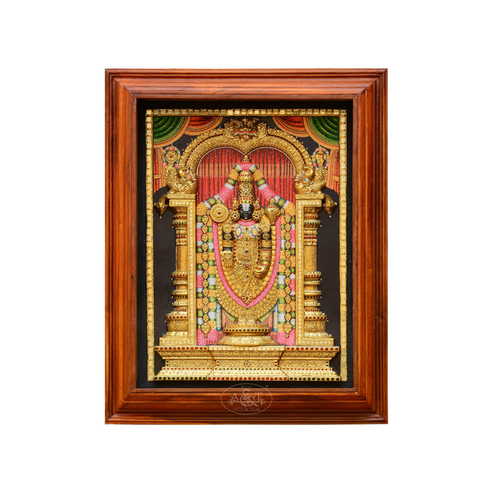 Tanjore Painting - Tirupathi Balaji (Embossed)