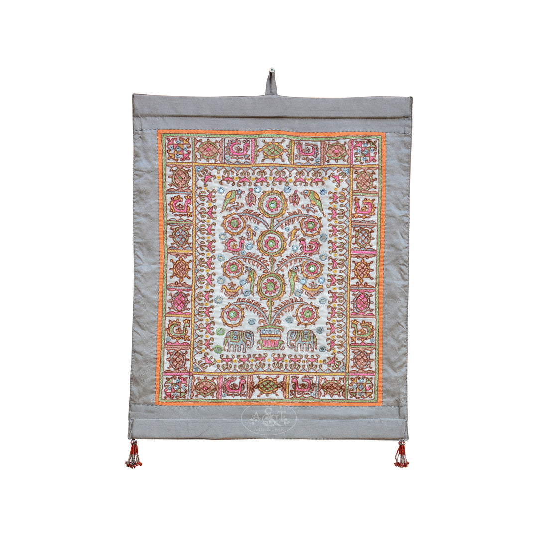 Cotton Hand Embroidered Wall Hanging