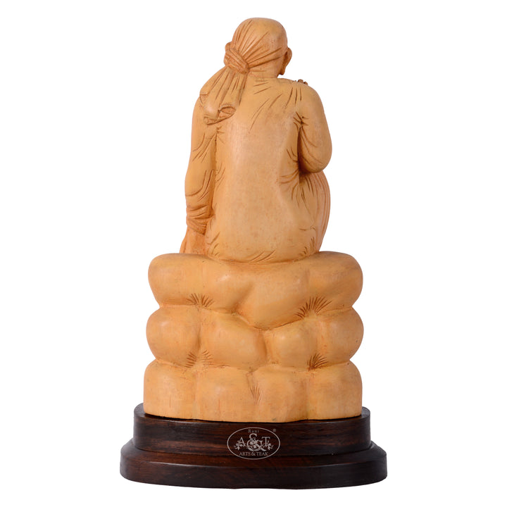 Wooden Seated Sai Baba