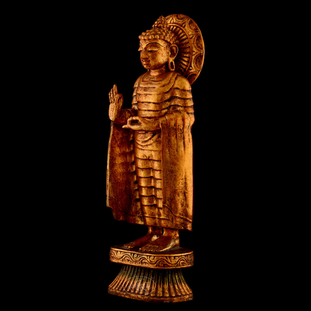 Wooden  Gilded  Buddha