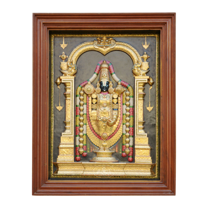 Tanjore Painting - Tirupathi Balaji (Embossed)