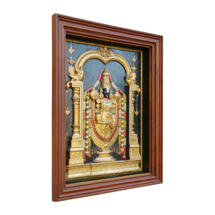 Tanjore Painting - Tirupathi Balaji (Embossed)