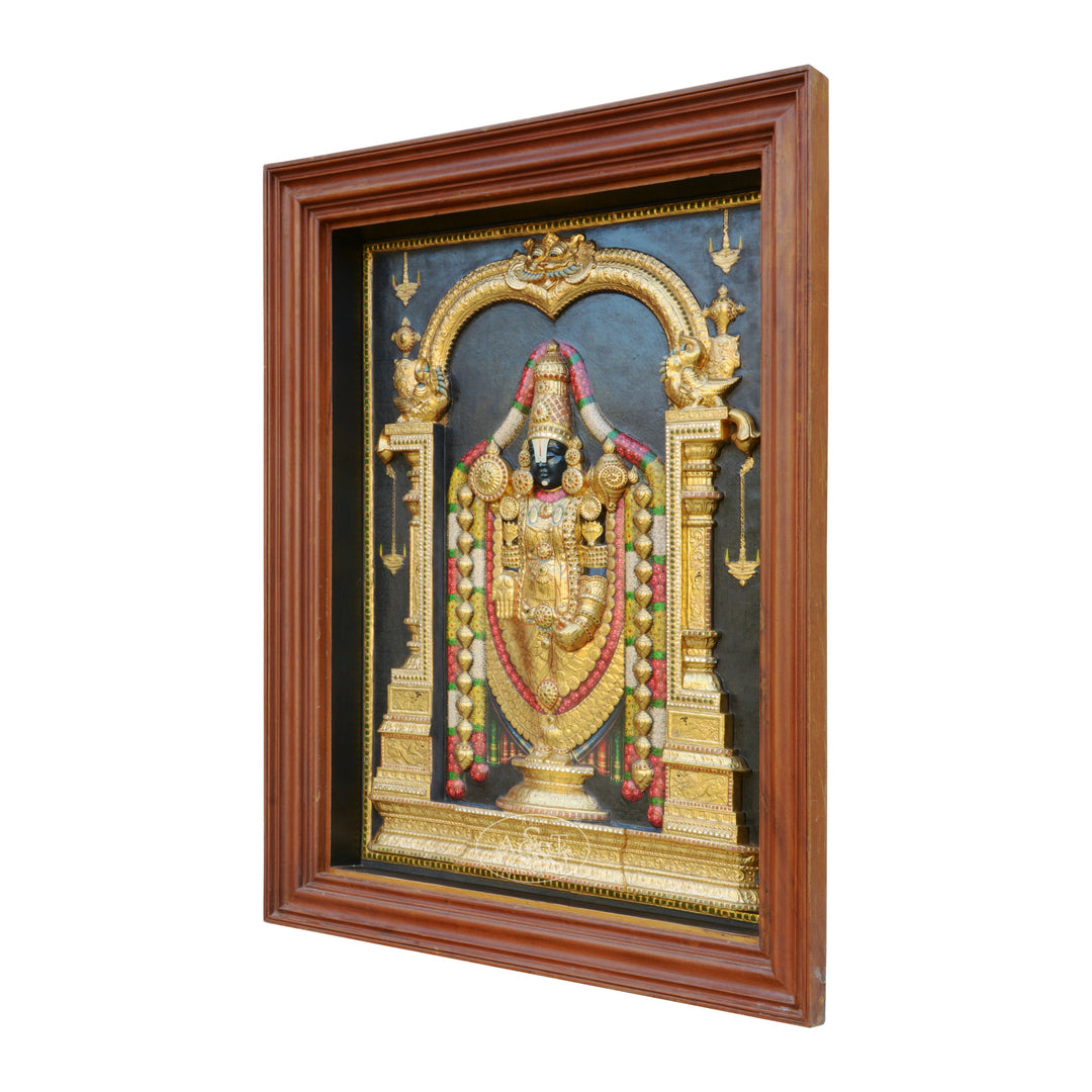 Tanjore Painting - Tirupathi Balaji (Embossed)