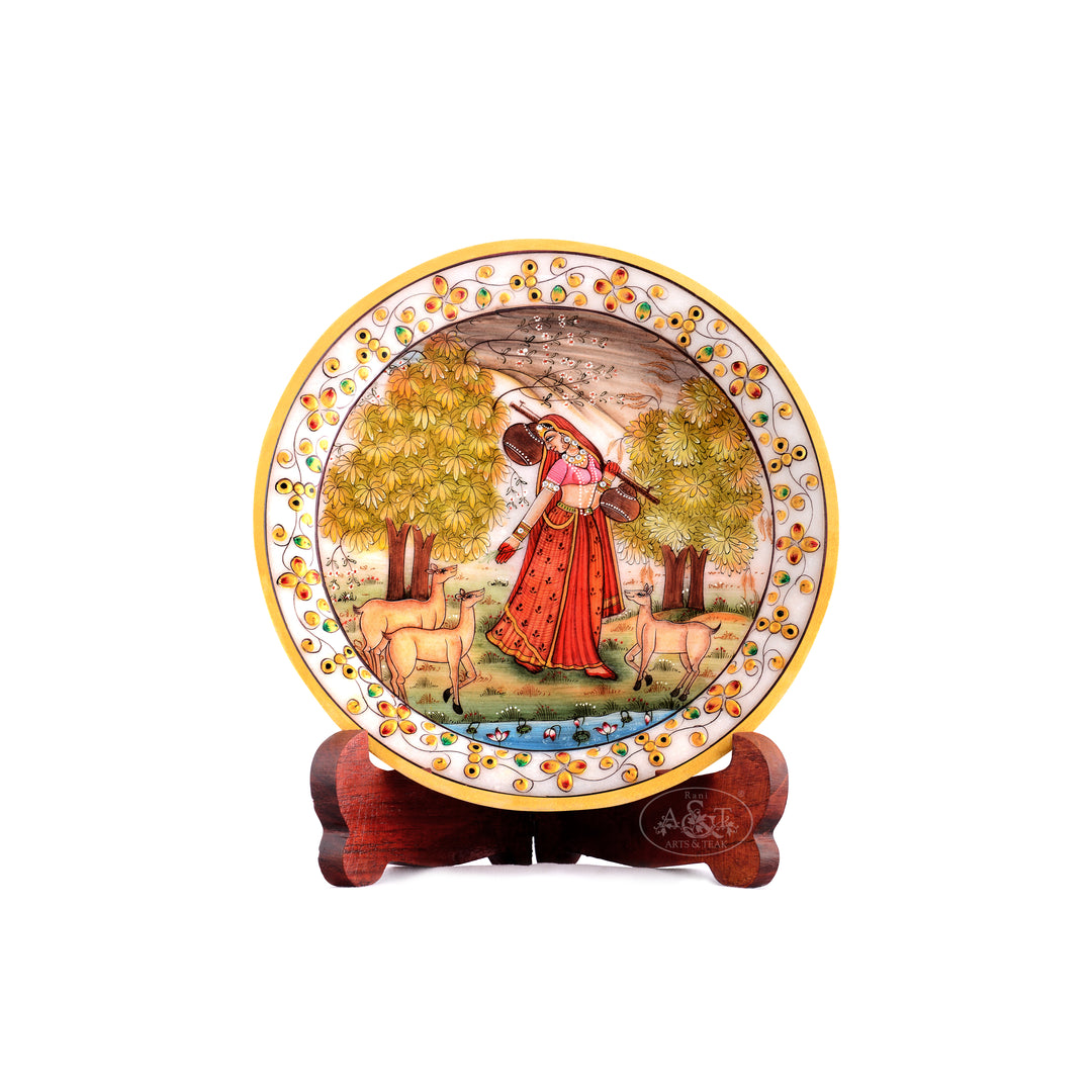 Marble Painted Plate - Ragini