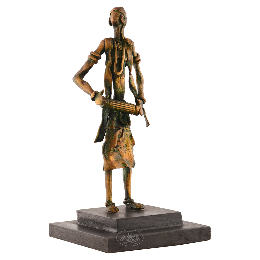 Bronze Casted Musical Lady (Dokra)