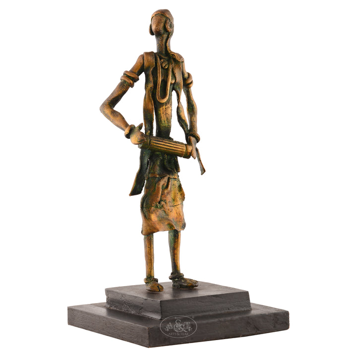 Bronze Casted Musical Lady (Dokra)