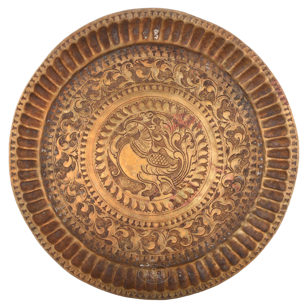 Brass Hamsa Round Tray