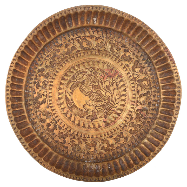 Brass Hamsa Round Tray