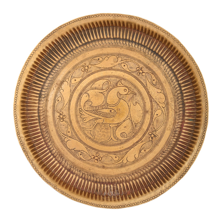 Brass Hamsa Round Tray