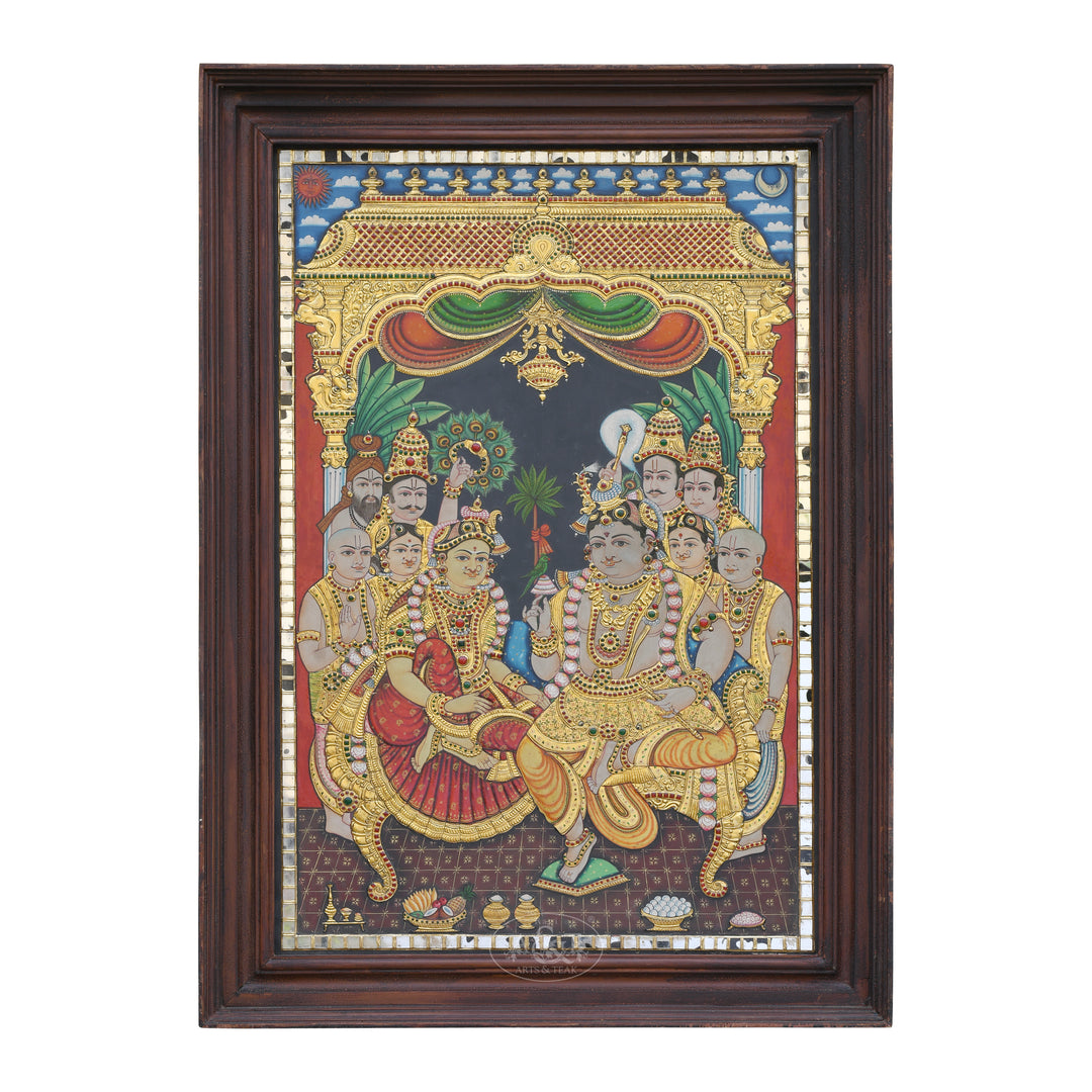 Tanjore Painting Krishna Marriage