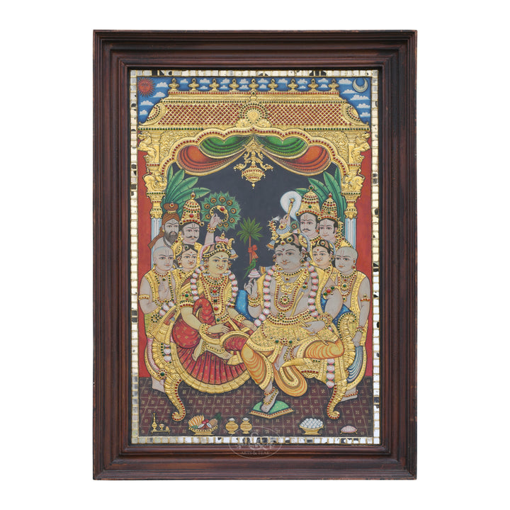 Tanjore Painting Krishna Marriage