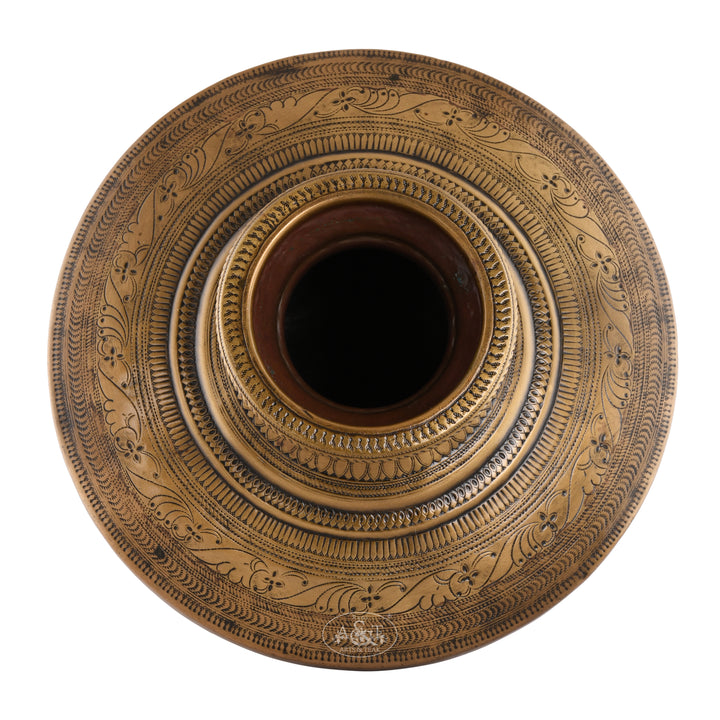 Brass Etched Vase