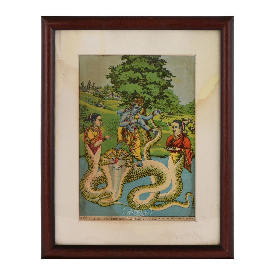 Krishna Kaliyamardhan Litho Print