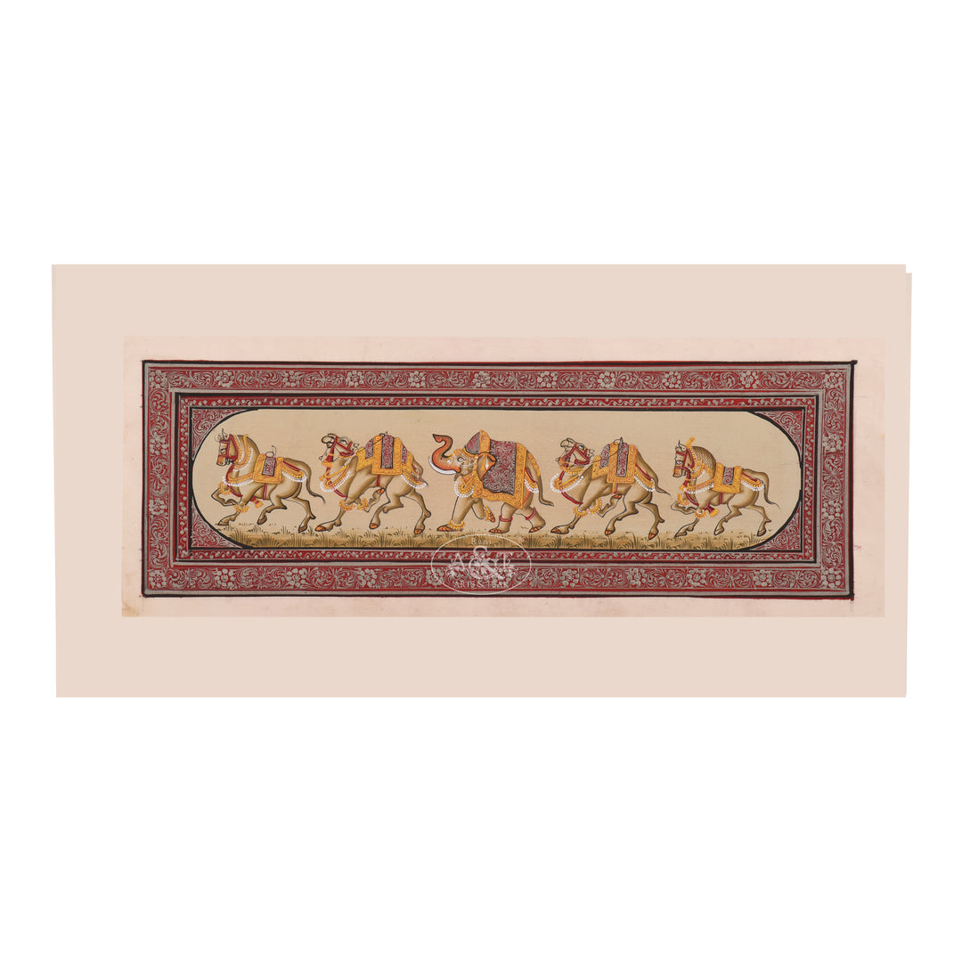 Painting on Silk - Horse & Camel