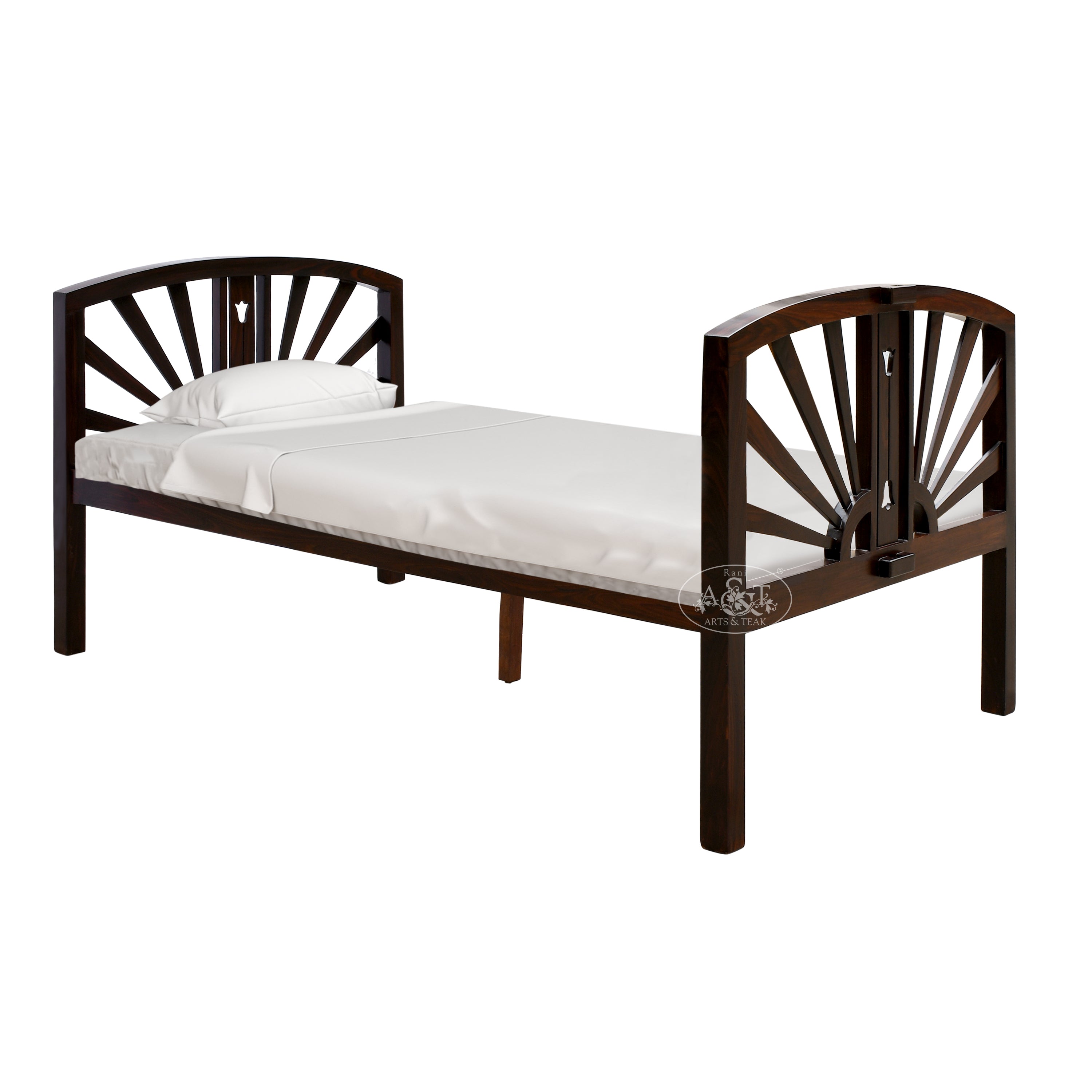 Vintage Rosewood Sun design Cot Rani Arts & Teak RANI ARTS & TEAK