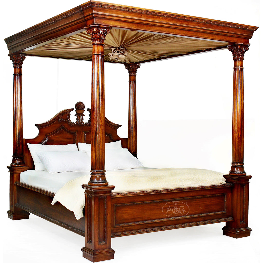 Mahogany Wood 4 Poster Bed