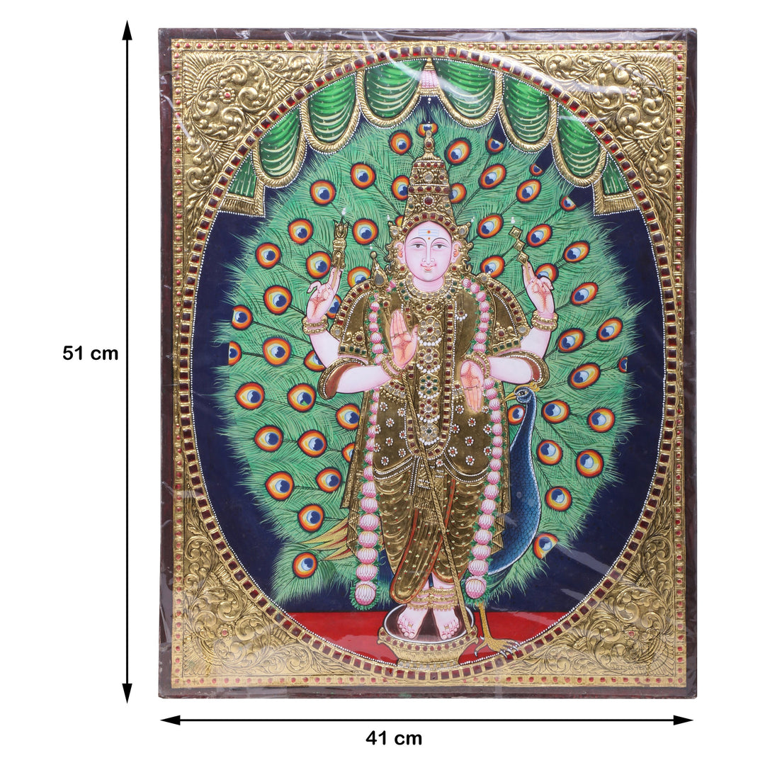 Tanjore Painting - Karthikeya