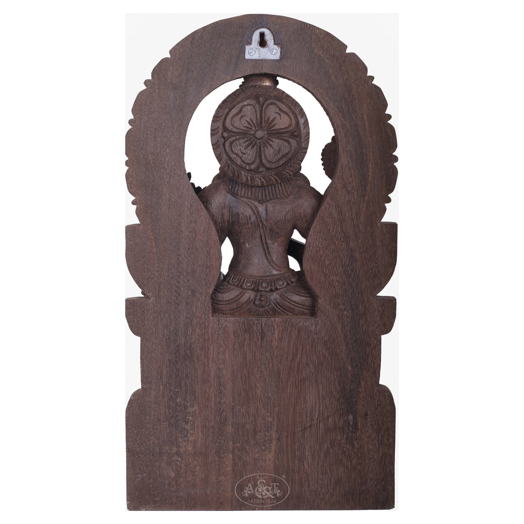 Wooden Saraswathi Wall Panel