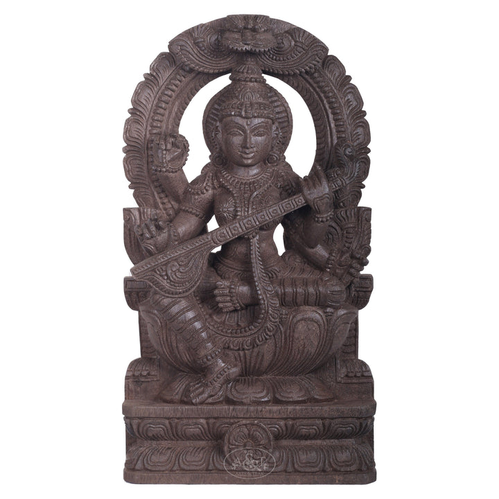 Wooden Saraswathi Wall Panel