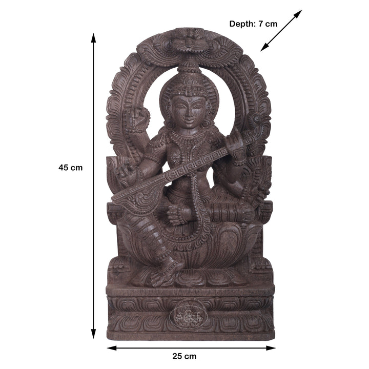 Wooden Saraswathi Wall Panel