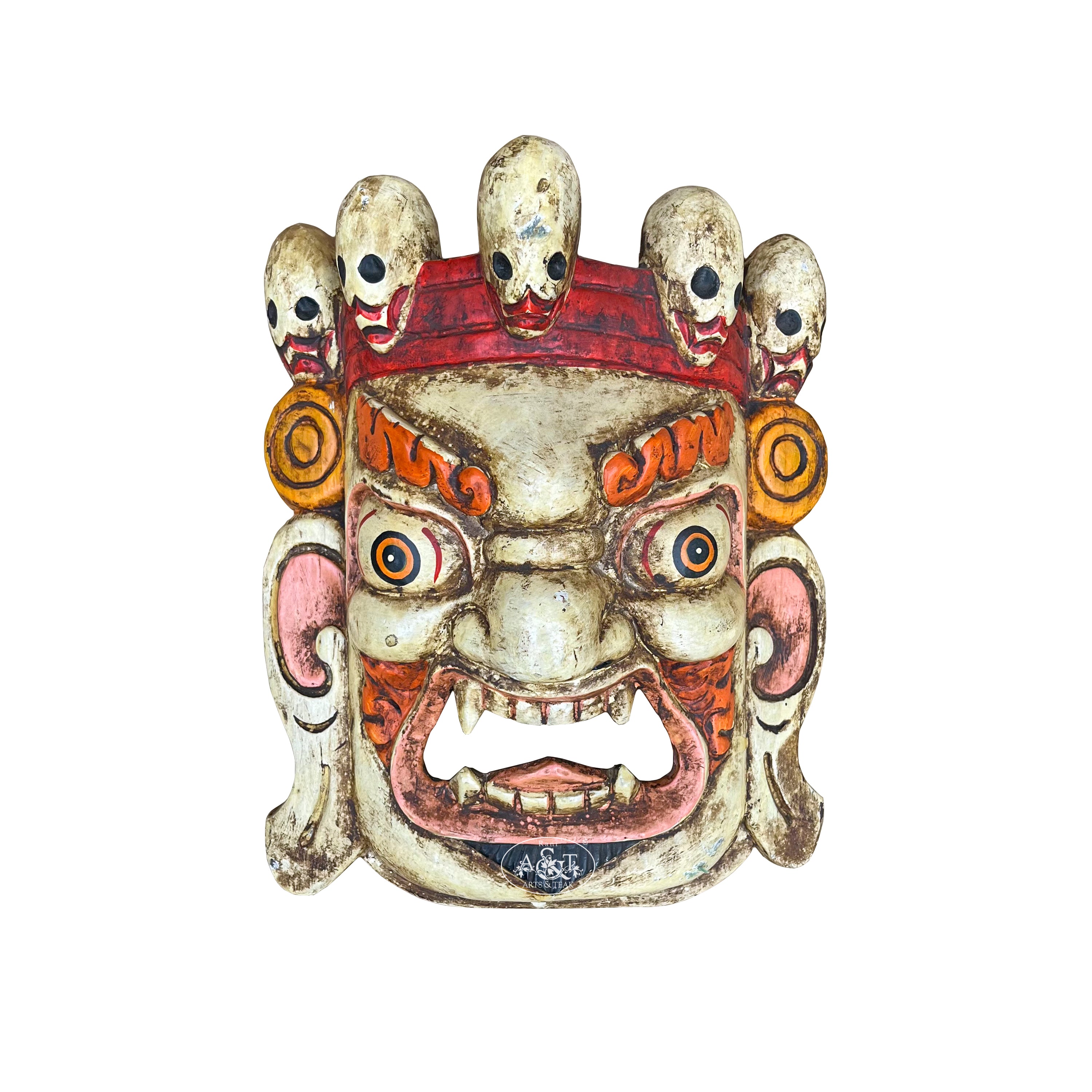 Wooden vintage Mahakala Mask - Rani Arts & Teak – RANI ARTS & TEAK