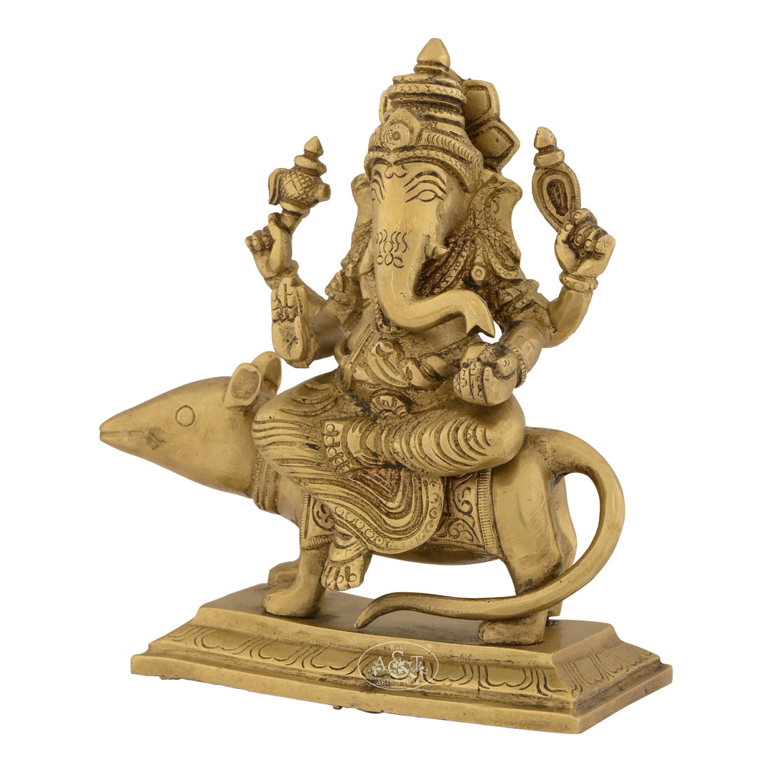 Ganesh seated on mouse