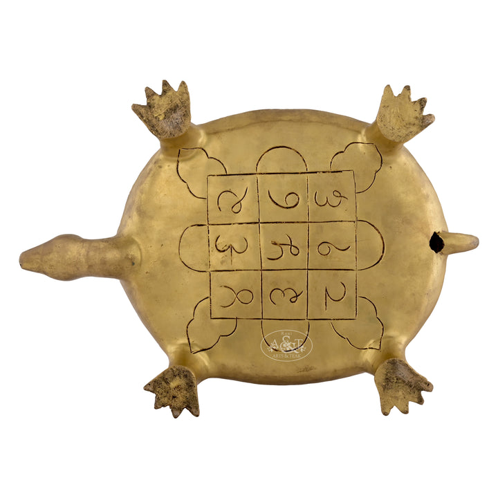 Tortoise With Ashtalakshmi & Shri Yantra Brass Idol