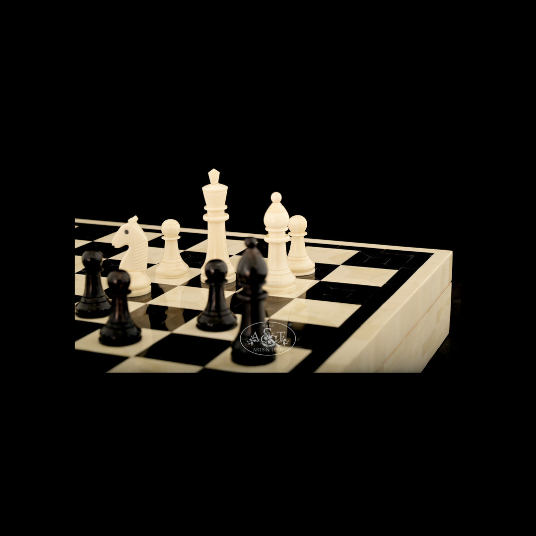 Chess Set - Bone Inlaid