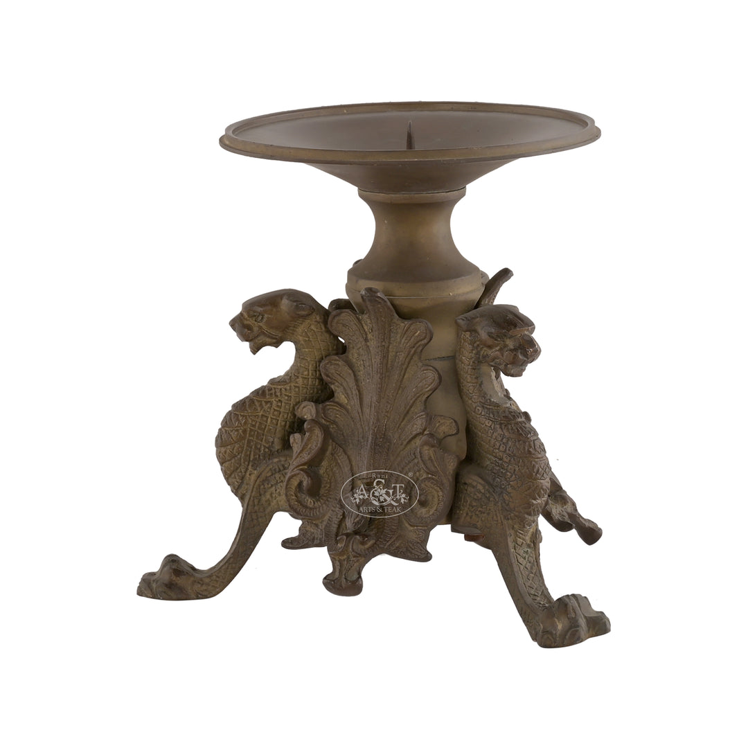 Brass Dragon Candle Stand