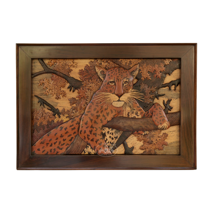 Leopard Marquetry Panel