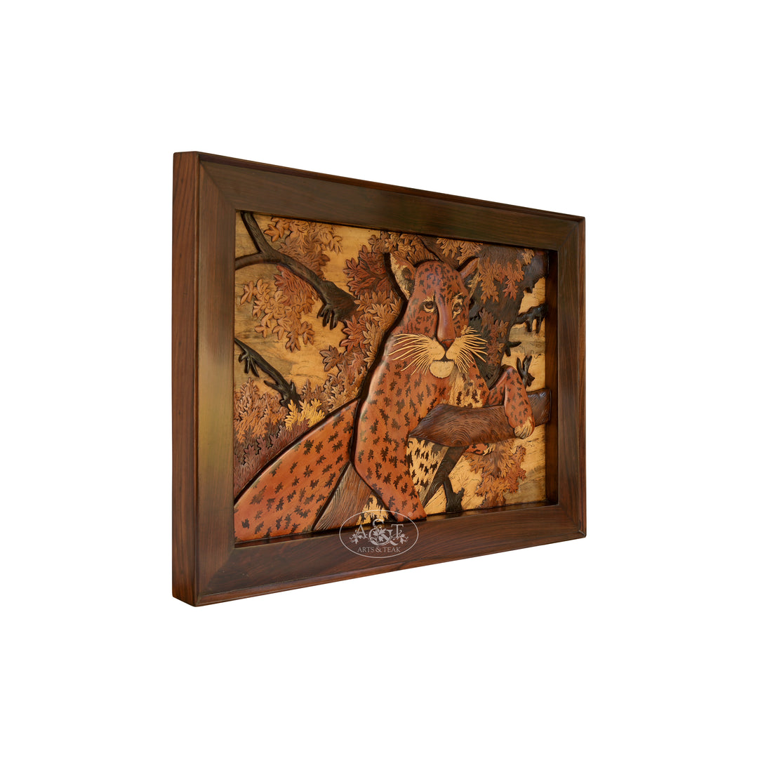 Leopard Marquetry Panel