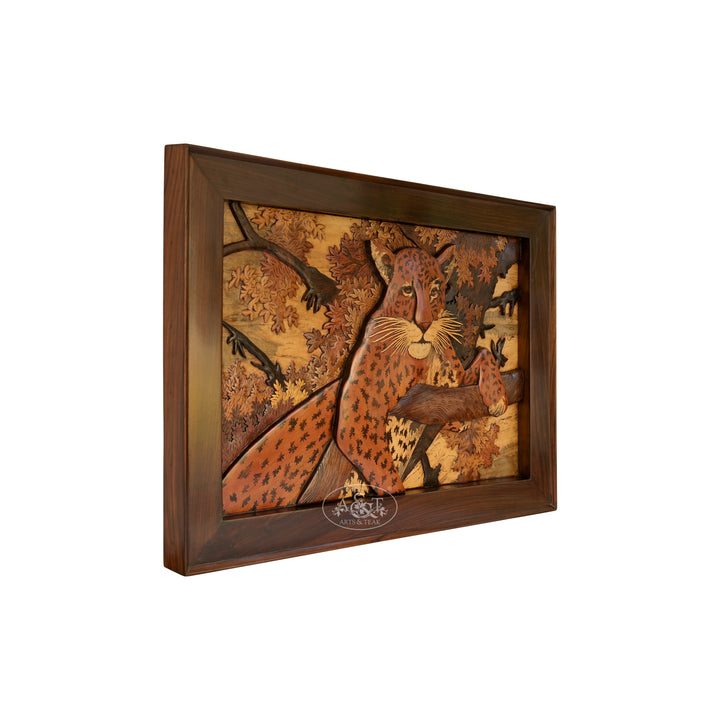 Leopard Marquetry Panel