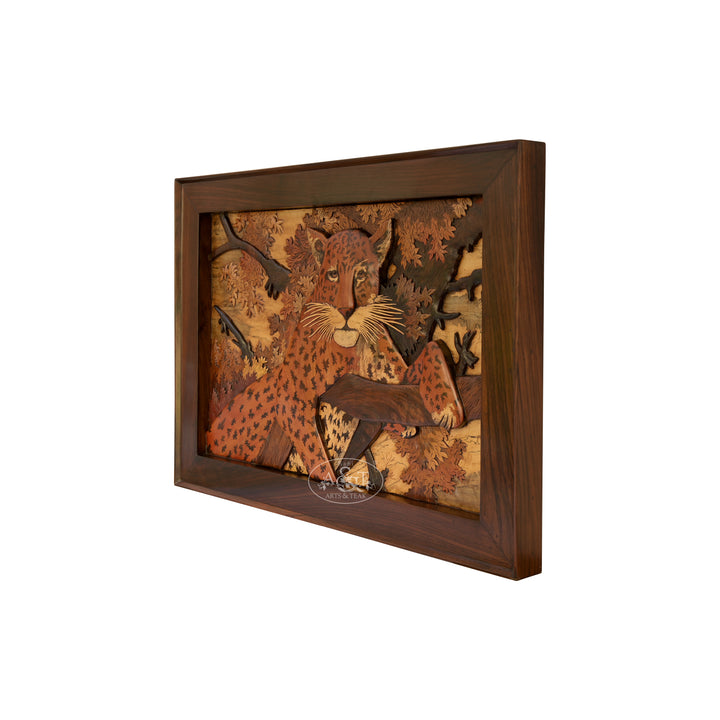 Leopard Marquetry Panel