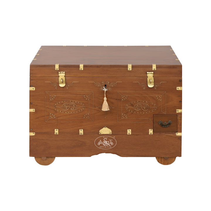 Mandalay Brass Inlaid Chest - IV