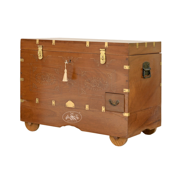 Mandalay Brass Inlaid Chest - IV