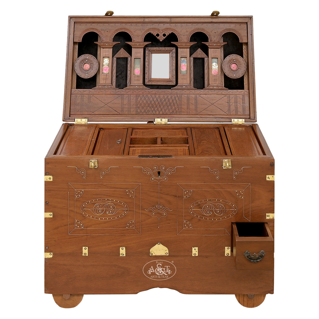 Mandalay Brass Inlaid Chest - IV