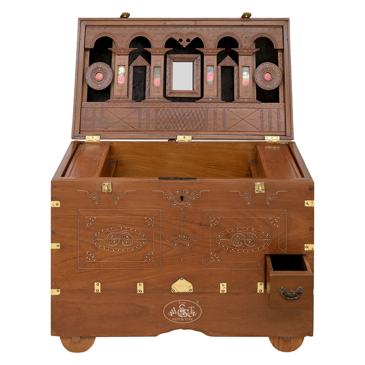 Mandalay Brass Inlaid Chest - IV