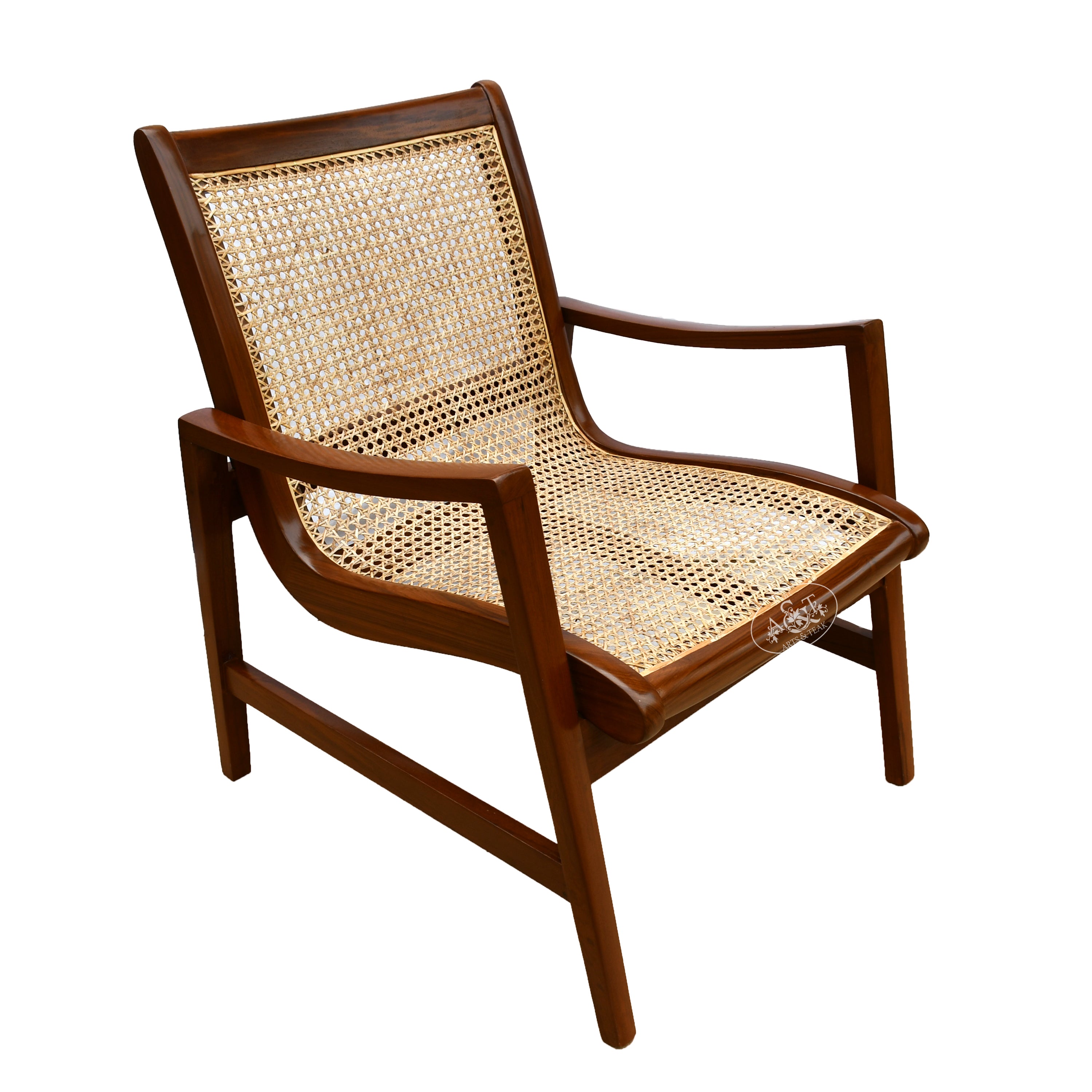 Teakwood Vintage Cane Back Armchair Rani Arts Teak RANI ARTS TEAK