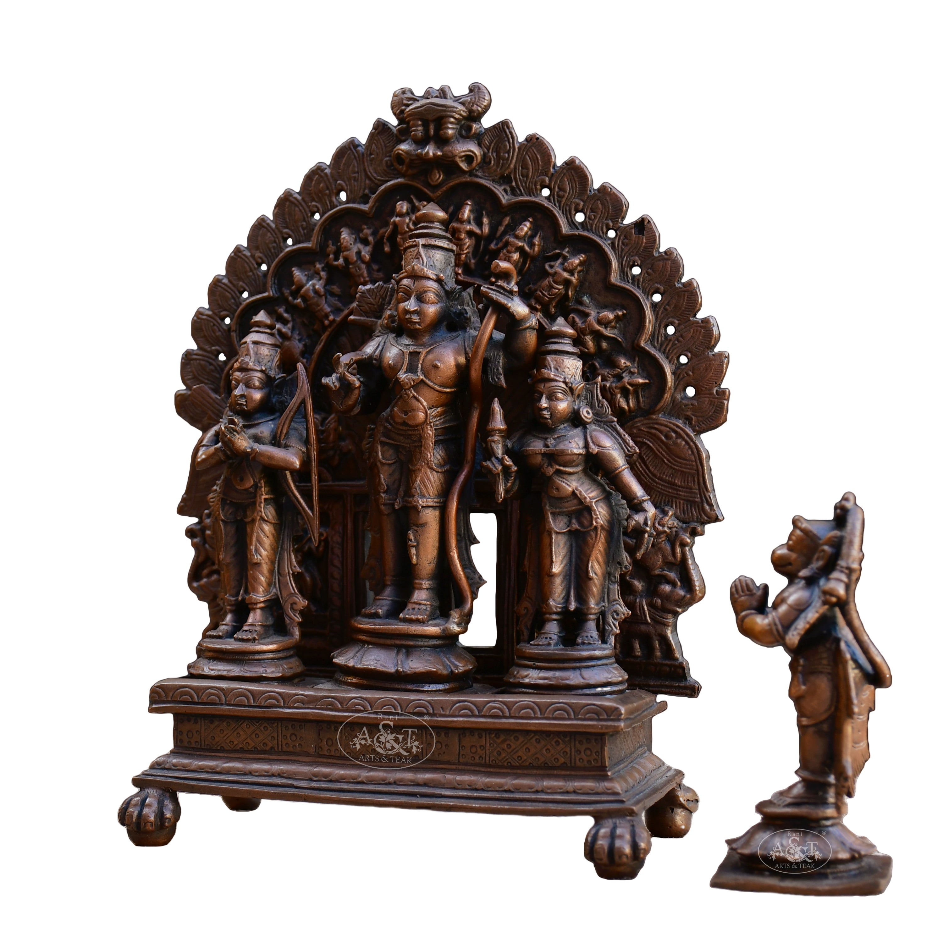 Copper Ram Darbar With Prabhavali - Rani Arts & Teak – RANI ARTS