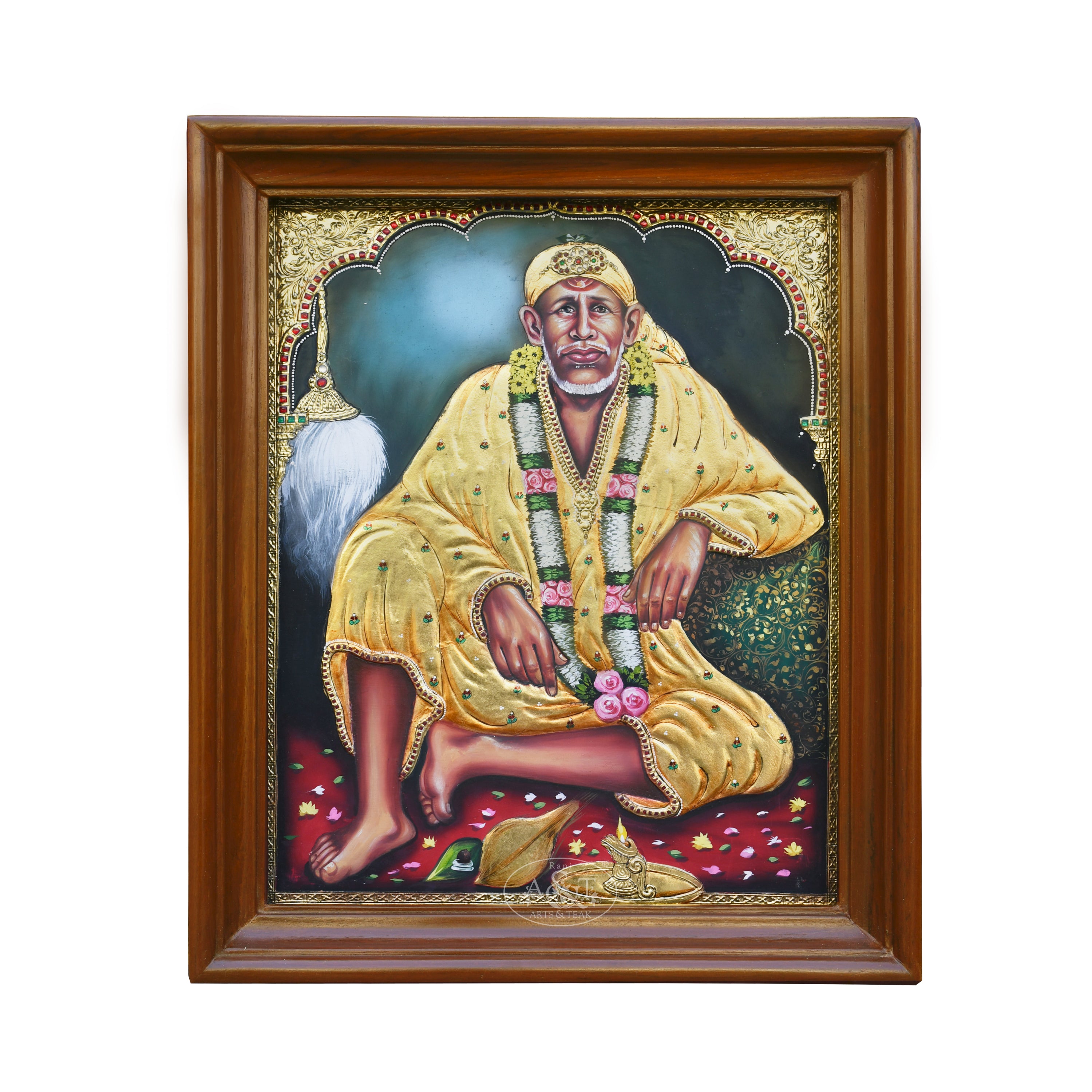 Sai Baba Tanjore painting - Rani Arts & Teak – RANI ARTS & TEAK