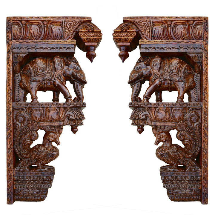 Elephant and Hamsa Corbels